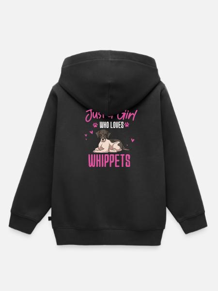 Whippet - Kinder Premium Organic Hoodie - Schwarz