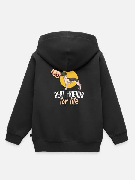 Whippet - Kinder Premium Organic Hoodie - Schwarz