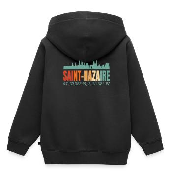 Saint-Nazaire - Kids Premium Organic Hoodie - black - Back - AI Model Kid Male (0cm)