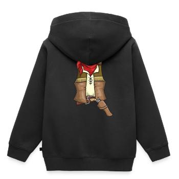 Cowboy-Kostüm - Kinder Premium Organic Hoodie - Schwarz - Hinten - AI Model Kid Male (0cm)