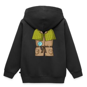 Costume de détective - Sweat Premium à capuche enfant bio - noir - Dos - AI Model Kid Male (0cm)