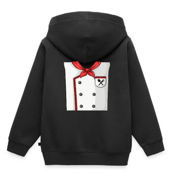 Costume de cuisine - Sweat Premium à capuche enfant bio - noir - Dos - AI Model Kid Male (0cm)