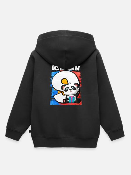 Ich Bin 9 Panda - Kinder Premium Organic Hoodie - Schwarz