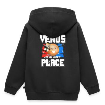 Cadeau Planète Vénus - Sweat Premium à capuche enfant bio - noir - Dos - AI Model Kid Male (0cm)