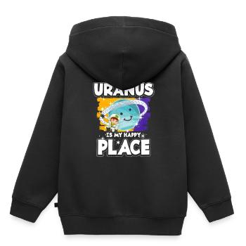 Cadeau de la planète Uranus - Sweat Premium à capuche enfant bio - noir - Dos - AI Model Kid Male (0cm)