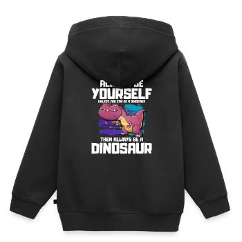 T-Rex - Sweat Premium à capuche enfant bio - noir - Dos - AI Model Kid Male (0cm)