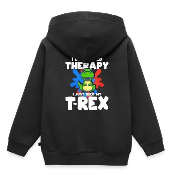 T-Rex - Sweat Premium à capuche enfant bio - noir - Dos - AI Model Kid Male (0cm)