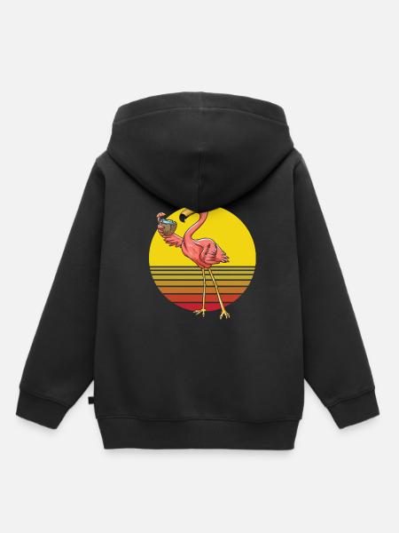 Flamingo - Kinder Premium Organic Hoodie - Schwarz