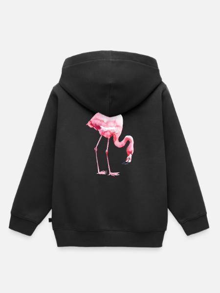 Flamingo - Kinder Premium Organic Hoodie - Schwarz