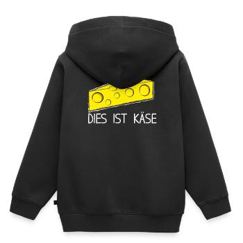 Dies ist Käse - Kinder Premium Organic Hoodie - Schwarz - Hinten - AI Model Kid Male (0cm)