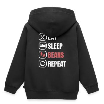 Haricots - Sweat Premium à capuche enfant bio - noir - Dos - AI Model Kid Male (0cm)