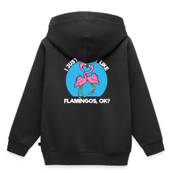 Flamingo Lustig Party Geschenk - Kinder Premium Organic Hoodie - Schwarz - Hinten - AI Model Kid Male (0cm)