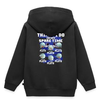 Pluton - Sweat Premium à capuche enfant bio - noir - Dos - AI Model Kid Male (0cm)