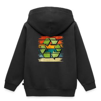 Recyclage - Sweat Premium à capuche enfant bio - noir - Dos - AI Model Kid Male (0cm)