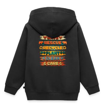 Recyclage - Sweat Premium à capuche enfant bio - noir - Dos - AI Model Kid Male (0cm)