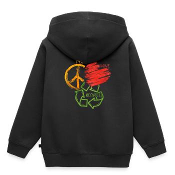 Recyclage - Sweat Premium à capuche enfant bio - noir - Dos - AI Model Kid Male (0cm)
