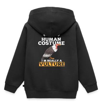 Vautour - Sweat Premium à capuche enfant bio - noir - Dos - AI Model Kid Male (0cm)