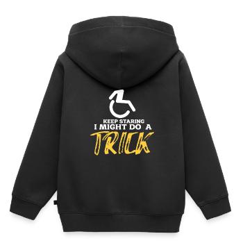 fauteuil roulant - Sweat Premium à capuche enfant bio - noir - Dos - AI Model Kid Male (0cm)