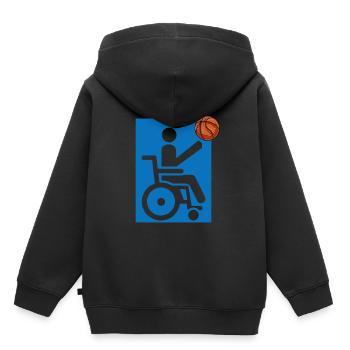 Rollstuhl - Kinder Premium Organic Hoodie - Schwarz - Hinten - AI Model Kid Male (0cm)