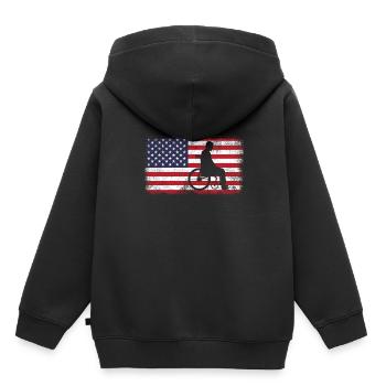 Rollstuhl - Kinder Premium Organic Hoodie - Schwarz - Hinten - AI Model Kid Male (0cm)