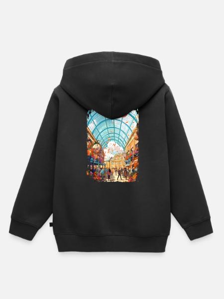 London - Kinder Premium Organic Hoodie - Schwarz