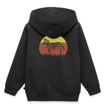 Zebra - Kinder Premium Organic Hoodie - Schwarz - Hinten - AI Model Kid Male (0cm)
