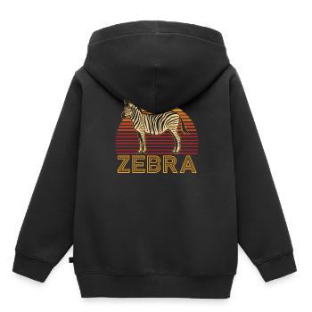 Zebra - Kinder Premium Organic Hoodie - Schwarz - Hinten - AI Model Kid Male (0cm)