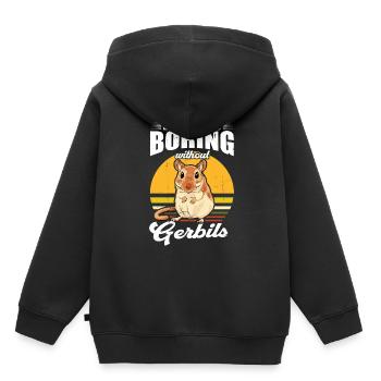 Gerbille - Sweat Premium à capuche enfant bio - noir - Dos - AI Model Kid Male (0cm)