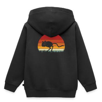 Gerbille - Sweat Premium à capuche enfant bio - noir - Dos - AI Model Kid Male (0cm)