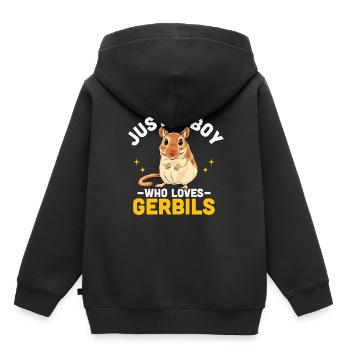 Gerbille - Sweat Premium à capuche enfant bio - noir - Dos - AI Model Kid Male (0cm)