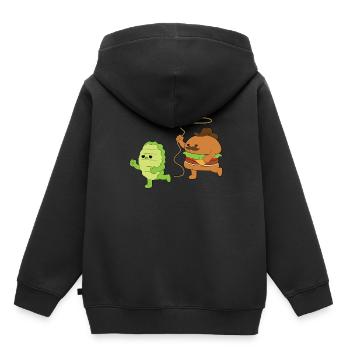Burger Cowboy Salat - Kinder Premium Organic Hoodie - Schwarz - Hinten - AI Model Kid Male (0cm)