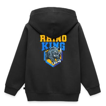 Rhinocéros - Sweat Premium à capuche enfant bio - noir - Dos - AI Model Kid Male (0cm)