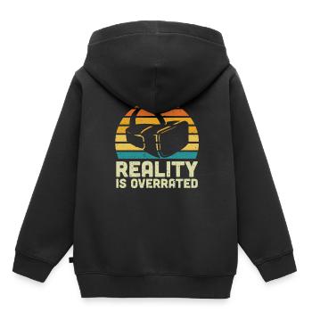 Cadeau VR de réalité virtuelle - Sweat Premium à capuche enfant bio - noir - Dos - AI Model Kid Male (0cm)