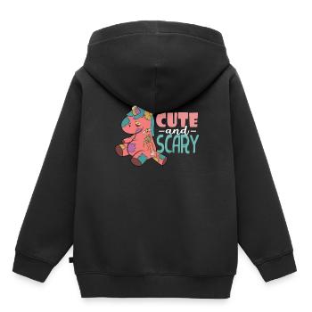 Niedlich und unheimlich - Kinder Premium Organic Hoodie - Schwarz - Hinten - AI Model Kid Male (0cm)