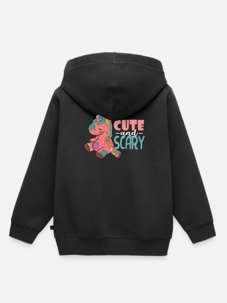 Niedlich und unheimlich - Kinder Premium Organic Hoodie - Schwarz