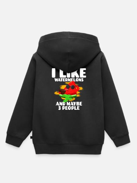 Wassermelone - Kinder Premium Organic Hoodie - Schwarz