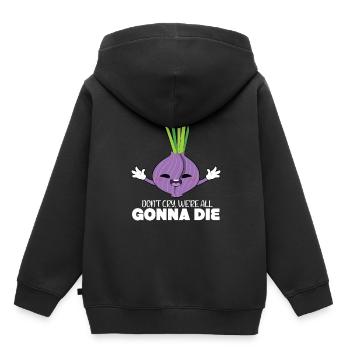 Oignon - Sweat Premium à capuche enfant bio - noir - Dos - AI Model Kid Male (0cm)