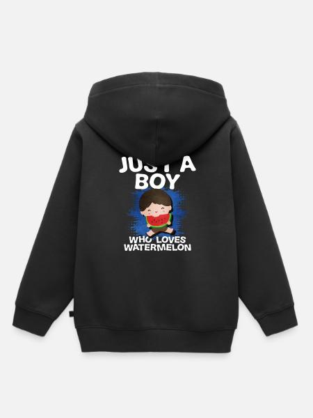 Wassermelone - Kinder Premium Organic Hoodie - Schwarz