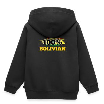 Bolivie - Sweat Premium à capuche enfant bio - noir - Dos - AI Model Kid Male (0cm)