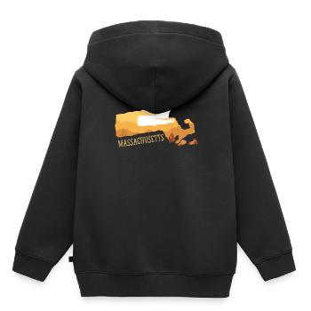 Massachusetts - Kinder Premium Organic Hoodie - Schwarz - Hinten - AI Model Kid Male (0cm)
