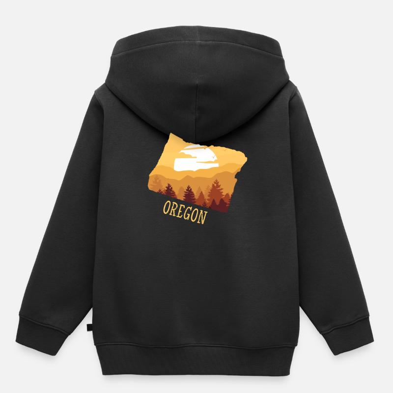 Oregon - Felpa Premium con cappuccio bambino bio - nero