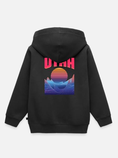 Utah - Kinder Premium Organic Hoodie - Schwarz