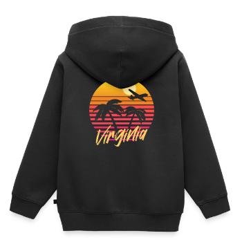 Virginia - Kinder Premium Organic Hoodie - Schwarz - Hinten - AI Model Kid Male (0cm)