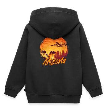 Arizona - Sweat Premium à capuche enfant bio - noir - Dos - AI Model Kid Male (0cm)