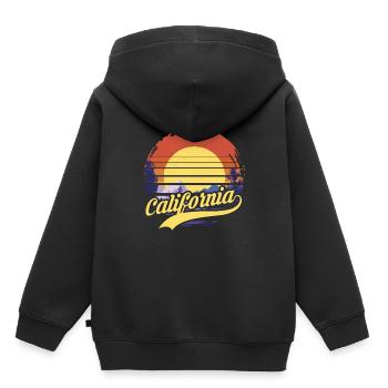 Californie - Sweat Premium à capuche enfant bio - noir - Dos - AI Model Kid Male (0cm)