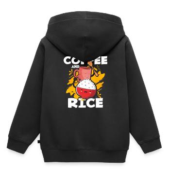 Rice - Kids Premium Organic Hoodie - black - Back - AI Model Kid Male (0cm)