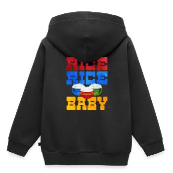 Rice - Kids Premium Organic Hoodie - black - Back - AI Model Kid Male (0cm)