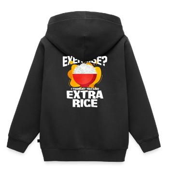 Rice - Kids Premium Organic Hoodie - black - Back - AI Model Kid Male (0cm)