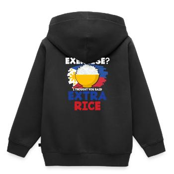 Rice - Kids Premium Organic Hoodie - black - Back - AI Model Kid Male (0cm)