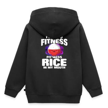 Rice - Kids Premium Organic Hoodie - black - Back - AI Model Kid Male (0cm)